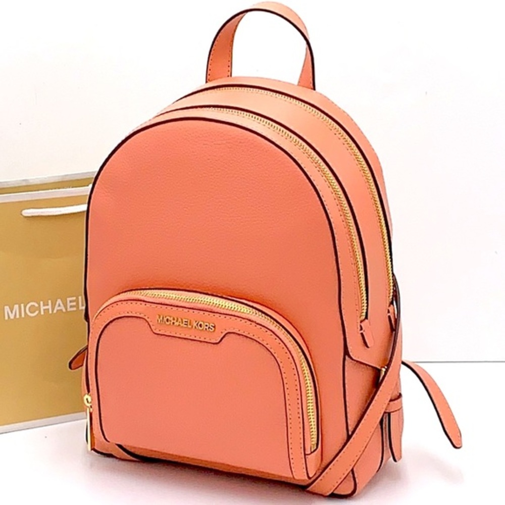 Michael Kors Jaycee Medium Zip Pocket Backpack Sherbert color - Picture 1 of 16
